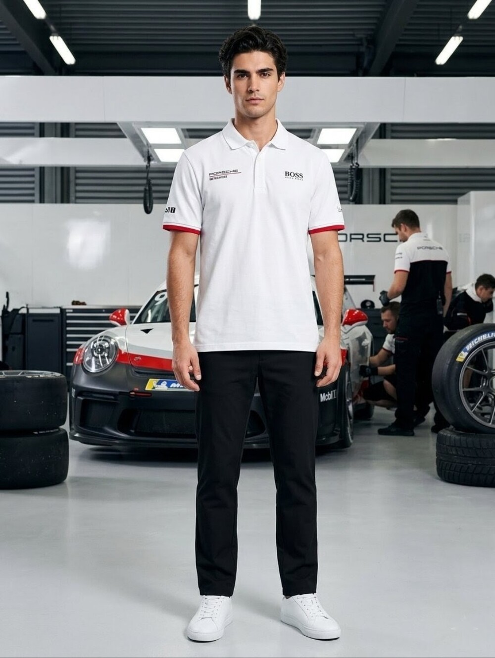 Hugo Boss x Porsche Motorsport Team Replica Polo Shirt White XXL